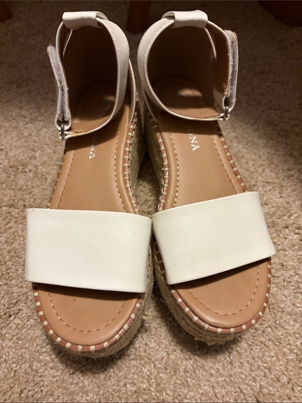 Women’s White Ankle-Strap Espadrille Sandals